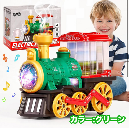 本物みたいにモクモクでるよ！光る！走る！くるくる蒸気機関車