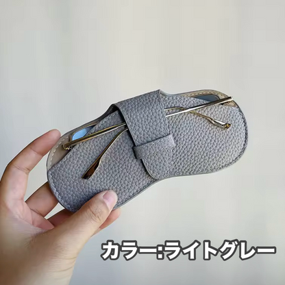 ソフトレザーコンパクトメガネケース