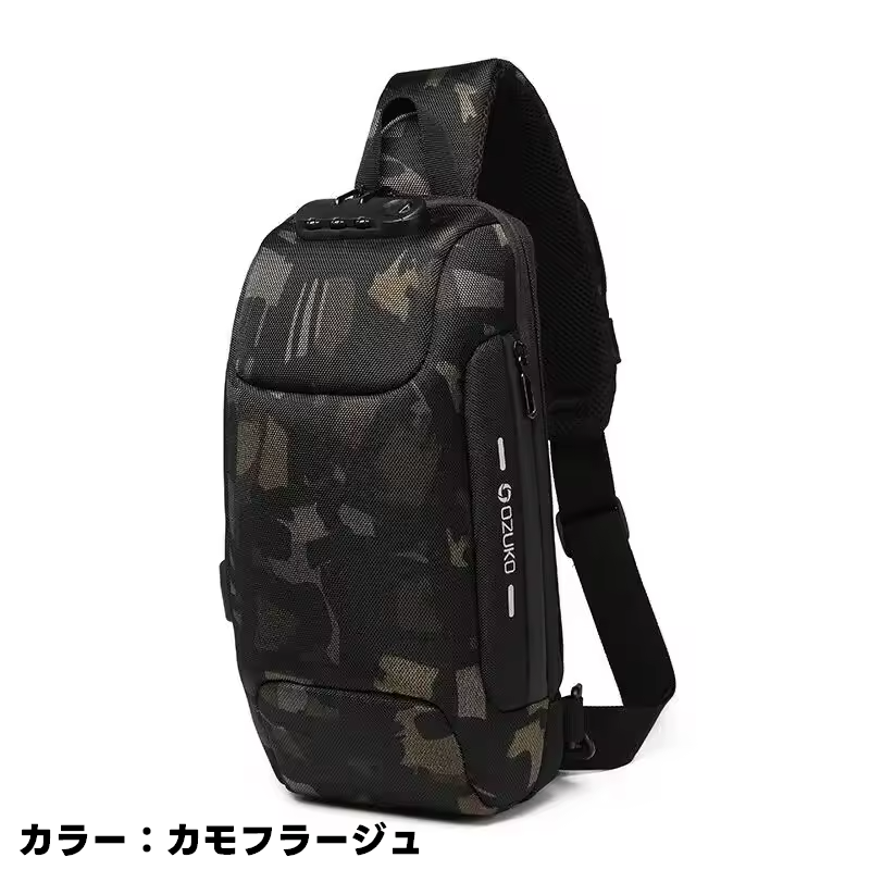 OZUKO メンズボディバッグ 防水 防犯 ショルダーバッグ ワンショルダー