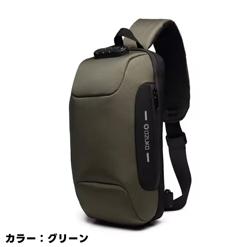 OZUKO メンズボディバッグ 防水 防犯 ショルダーバッグ ワンショルダー