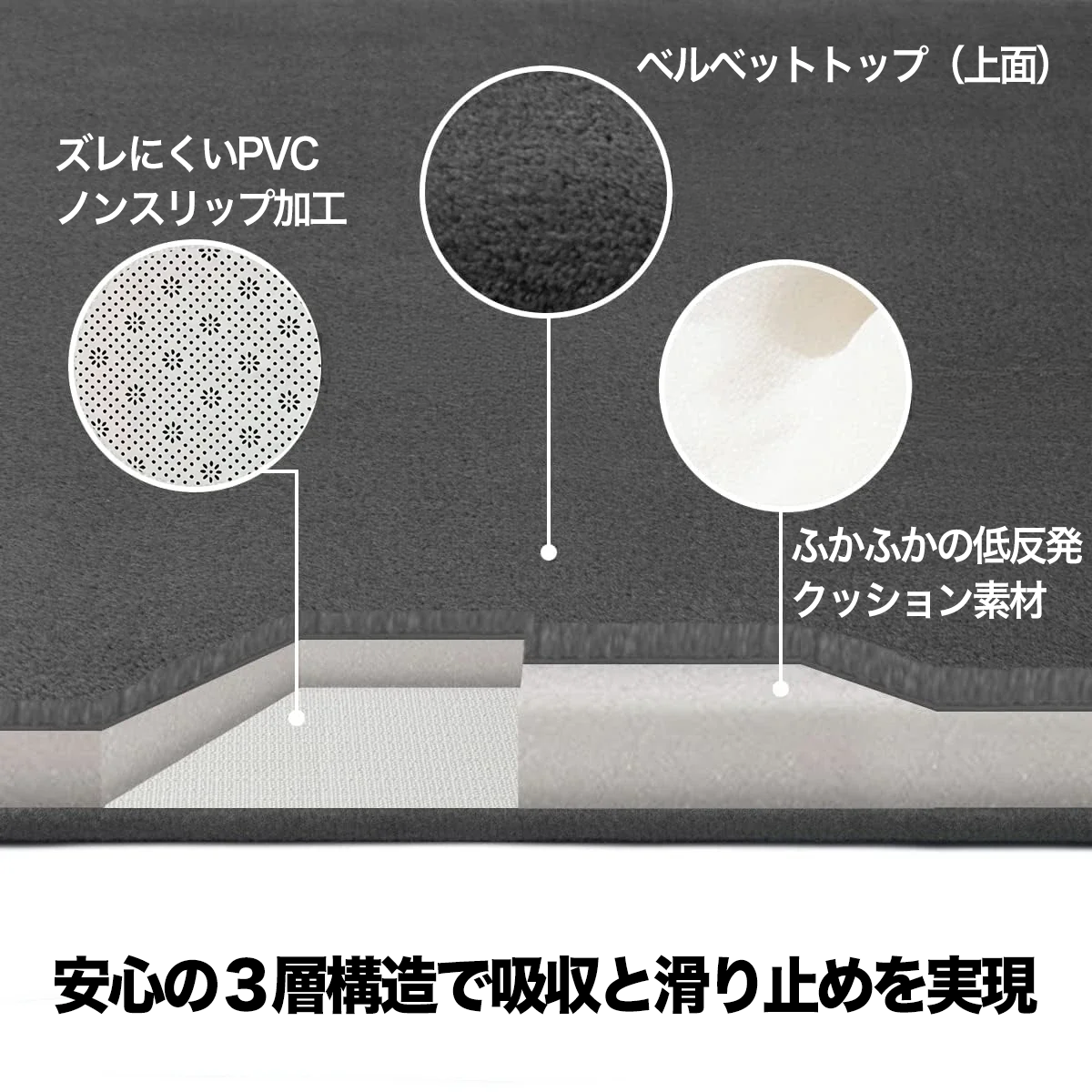 3D立体エンボス滑り止めバスマット | 速乾・丸洗いOK