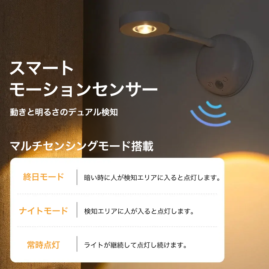 ワイヤレスLEDセンサーライト